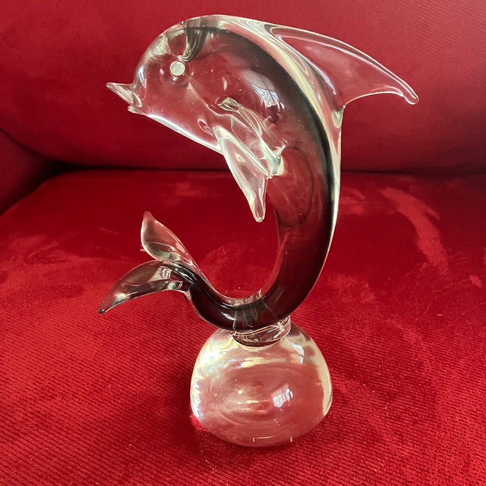 Vintage handblown Glass Dolphin